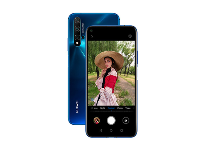 Frontal y trasera en color azul del Huawei Nova 5T